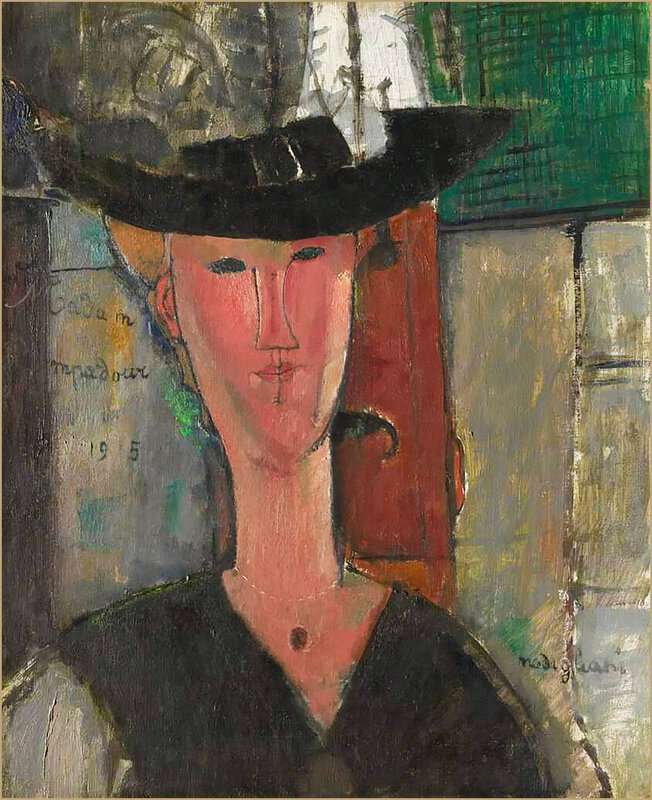 Amedeo Modigliani - Madame Pompadour Portrait 1915 Wall Art premium reproduction