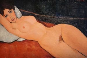 Amedeo Modigliani - Reclining Nude on a White Cushion wall art
