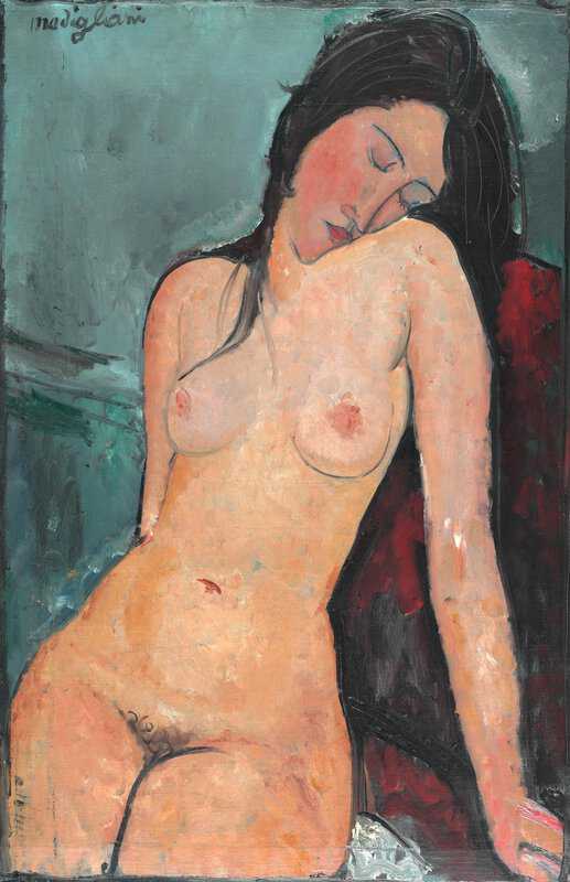 Amedeo Modigliani - Nu Assis Painting 1916 premium reproduction