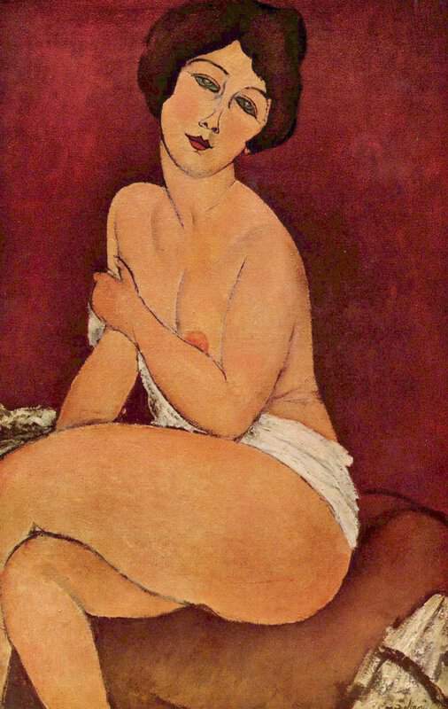 Amedeo Modigliani – Seated Nude on a Divan Art premium reproduction