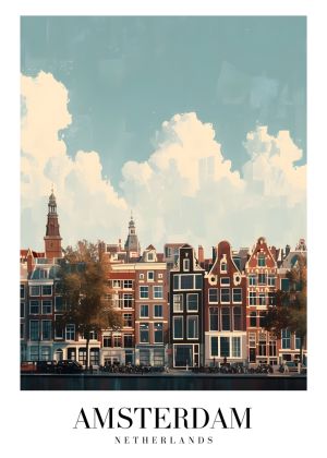 Tranquil Canals of Amsterdam: A Journey Through Time wall art