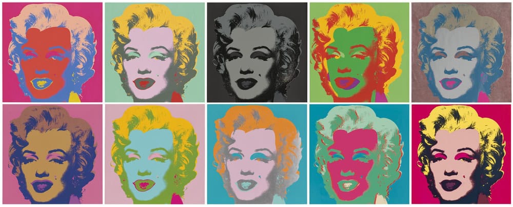 Andy Warhol - 10 Marilyns Wall Art premium reproduction