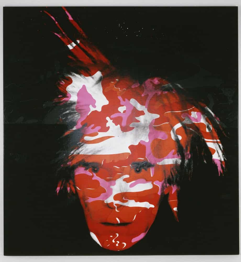 Andy Warhol - Camouflage Red Portrait premium reproduction
