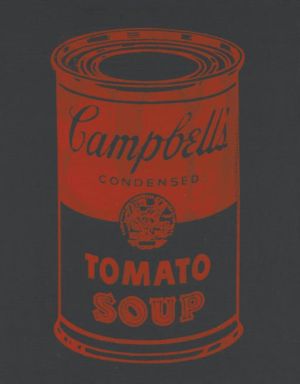 Andy Warhol - Campbell's Tomato Soup on Dark Canvas wall art