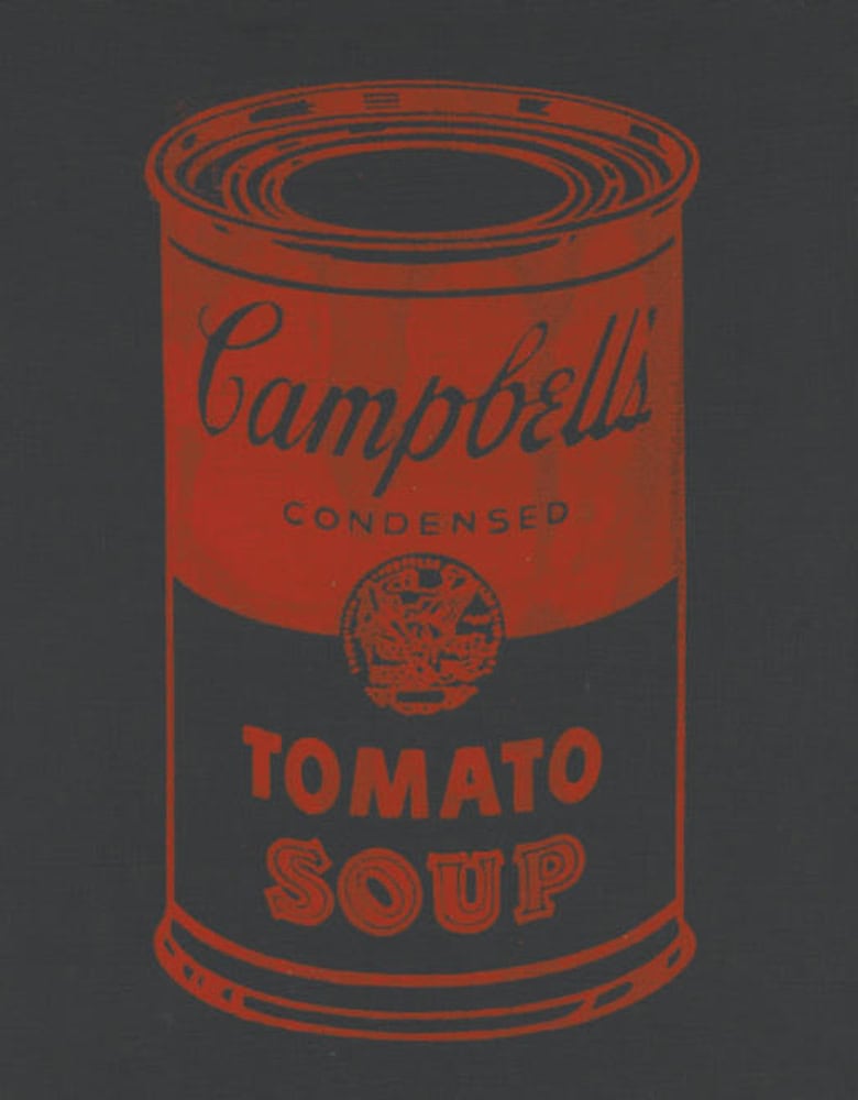 Andy Warhol - Campbell's Tomato Soup on Dark Canvas premium reproduction