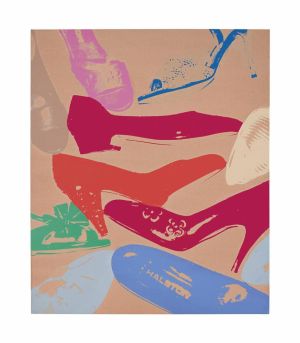 Andy Warhol - Diamond Dust Shoes: Pink Canvas wall art