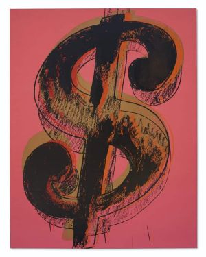 Andy Warhol - Dollar Sign Pink Wall Art wall art