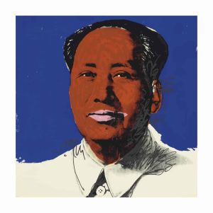 Andy Warhol – Mao Brown and Blue Portrait wall art
