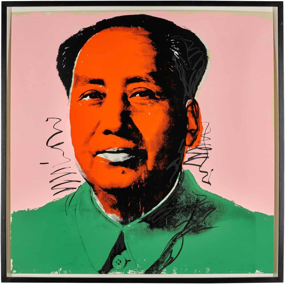 Andy Warhol - Mao Series Red and Pink Wall Art premium reproduction