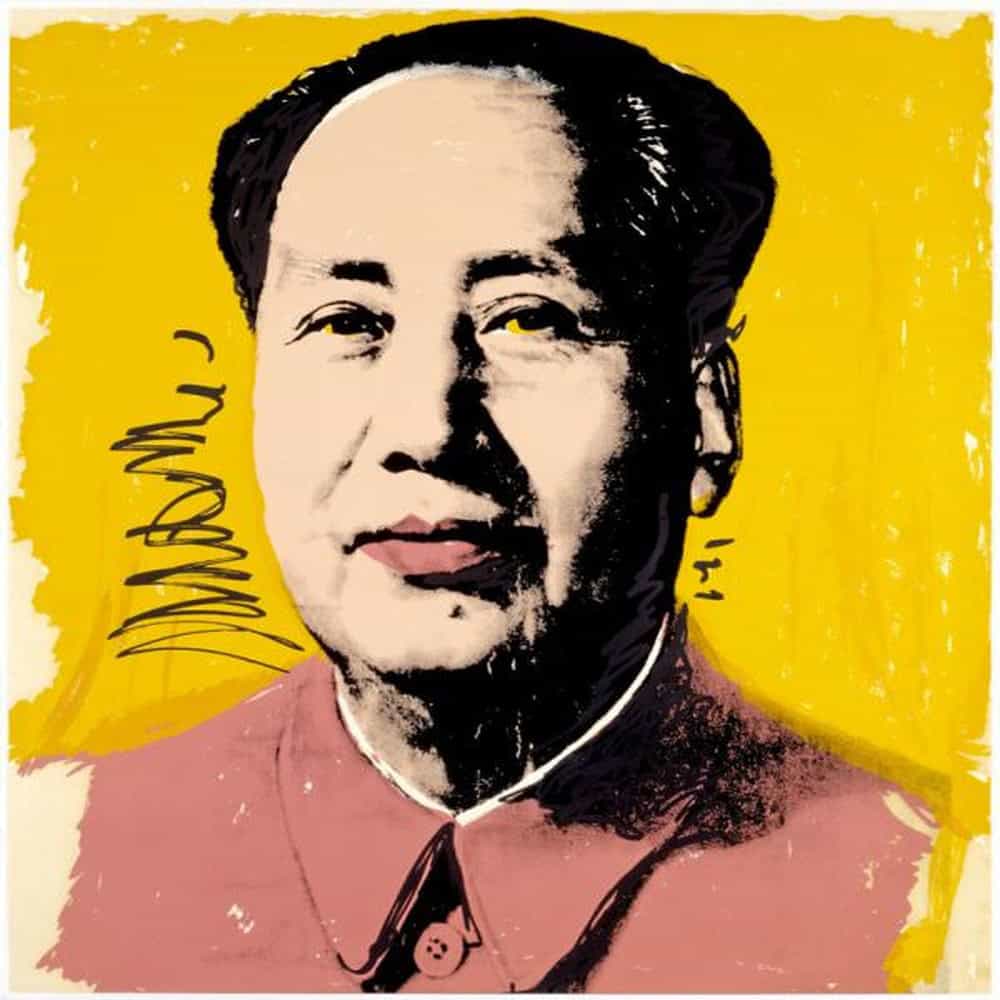 Andy Warhol - Mao Tse Tung Portrait in Yellow premium reproduction