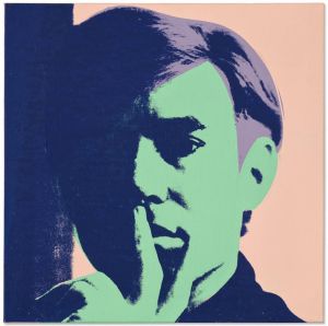 Andy Warhol - Self-Portrait on Green and Pink Canvas wall art