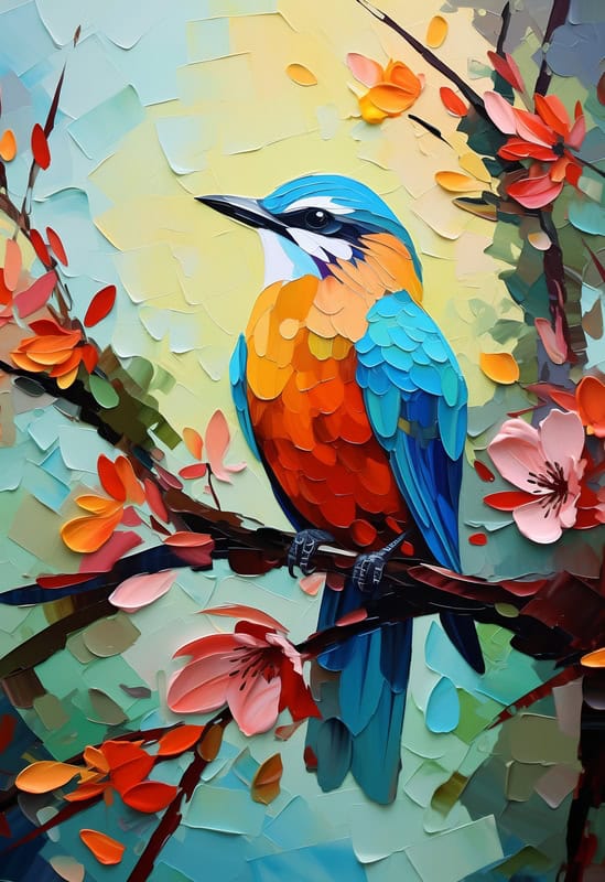 Vibrant Melody: The Essence of Avian Grace premium reproduction