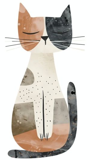 Whimsical Feline Abstraction wall art