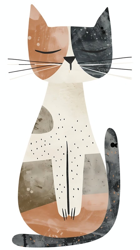 Whimsical Feline Abstraction premium reproduction