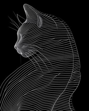 Ethereal Whiskers: The Illusionary Cat wall art