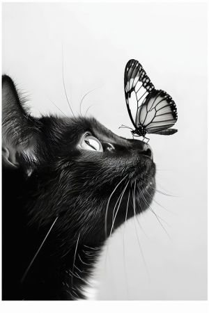 Serendipitous Encounter in Monochrome wall art