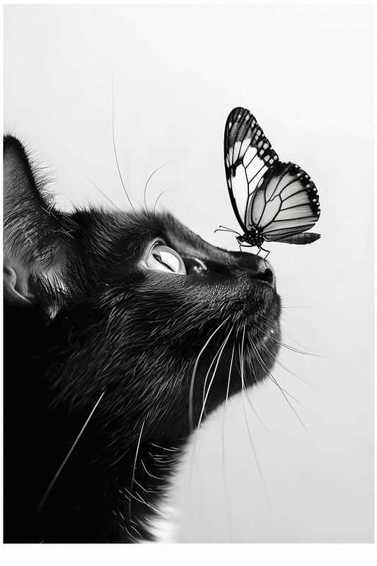 Serendipitous Encounter in Monochrome premium reproduction
