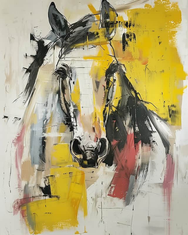 Equine Expressions: Abstract Horse Portrait premium reproduction
