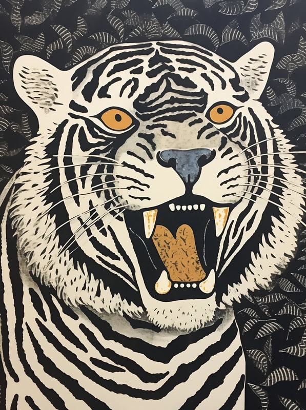 Majestic Roar: The Striped King premium reproduction