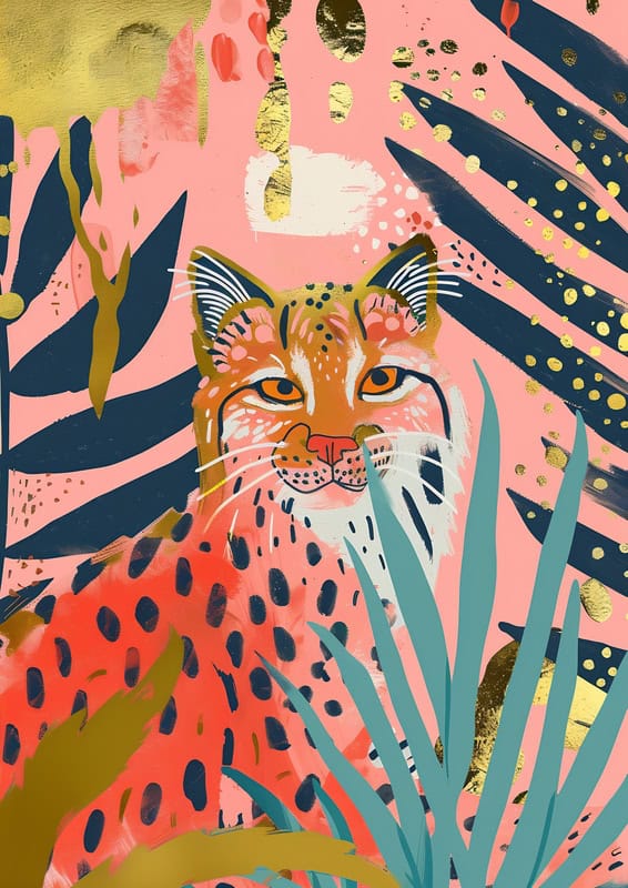 Vivid Wilderness: Majestic Leopard Artistry premium reproduction