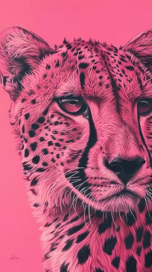 Vibrant Majesty: The Pink Leopard wall art