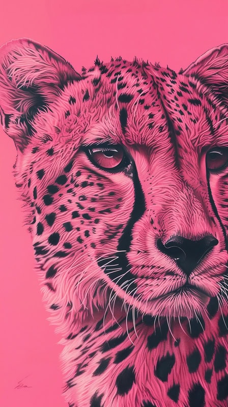 Vibrant Majesty: The Pink Leopard premium reproduction