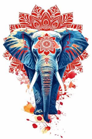 Majestic Reverie: The Elephant Mandala wall art
