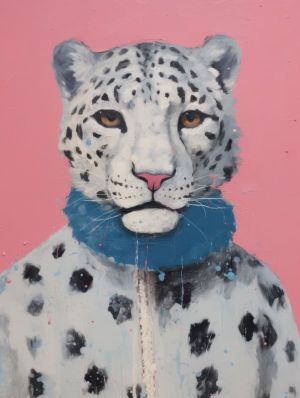 Regal Sentinel: The Snow Leopard Portrait wall art