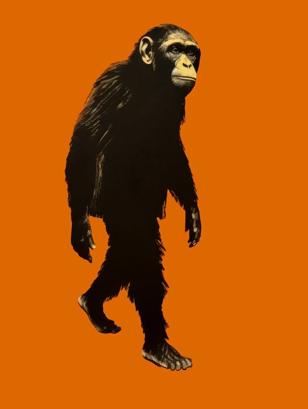 Primate Reverie on Amber Canvas premium reproduction