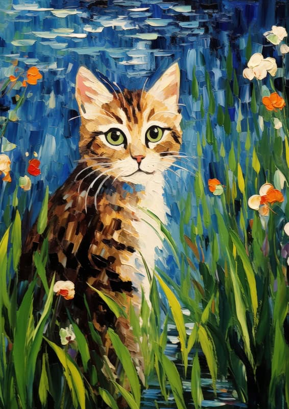 Serenity's Gaze: A Feline's Moment premium reproduction