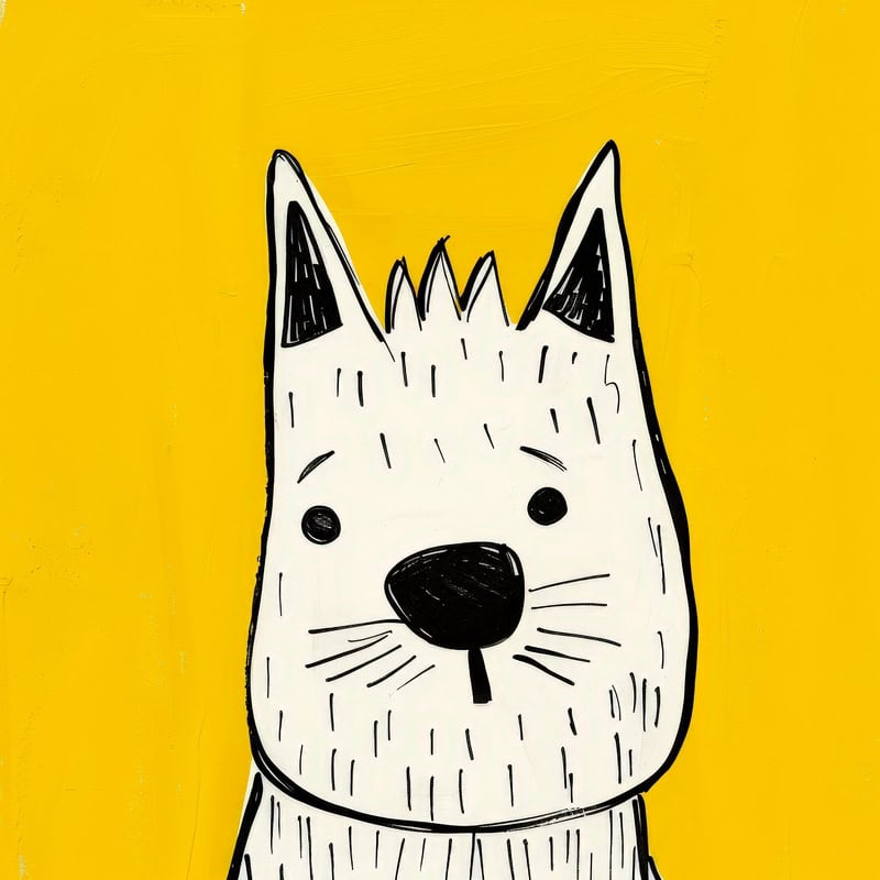 Whimsical Canine Delight - Modern Pop Art premium reproduction