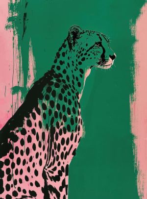 The Regal Cheetah: A Vibrant Imprint wall art