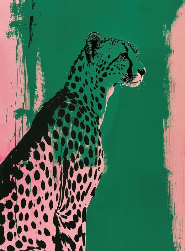 The Regal Cheetah: A Vibrant Imprint premium reproduction