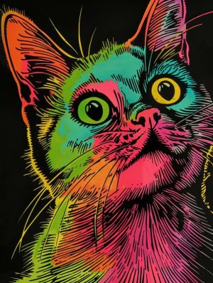 Vibrant Feline Visions - Contemporary Pop Art wall art