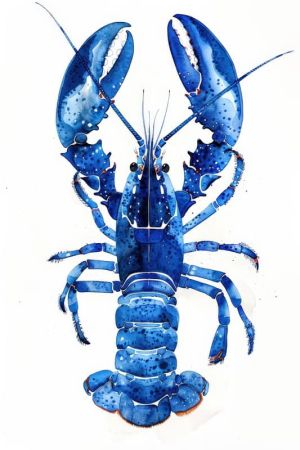 Azure Majesty: The Enigmatic Lobster wall art