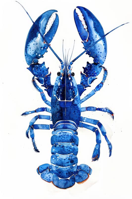 Azure Majesty: The Enigmatic Lobster premium reproduction