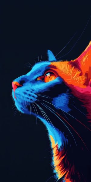 Ethereal Feline: A Symphony of Color wall art