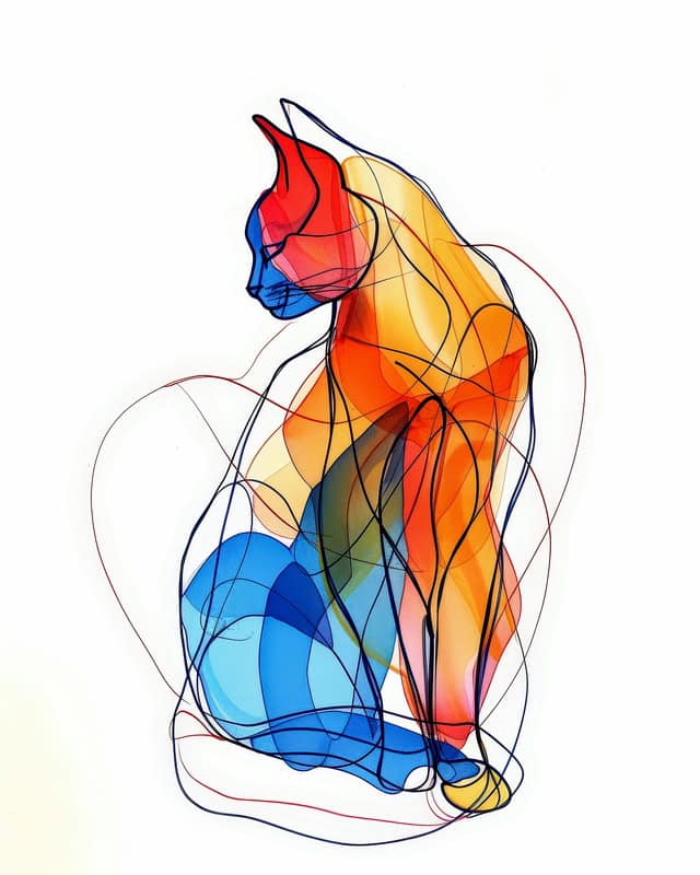Ethereal Feline Whimsy – Contemporary Art premium reproduction