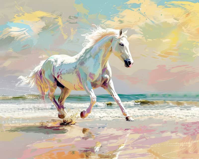 Majestic Equine on Coastal Canvas premium reproduction