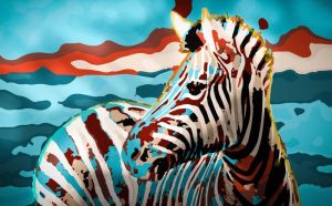 Vibrant Serengeti: Zebra's Dawn Symphony wall art