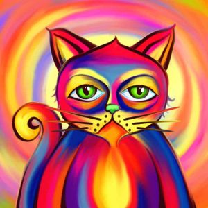 Vibrant Whiskers: Feline Fantasia wall art