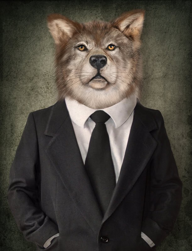 Lupine Gentleman - Anthropomorphic Art premium reproduction