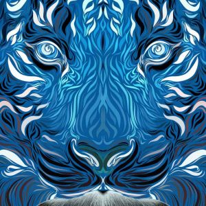 Ethereal Majesty: The Blue Tiger wall art