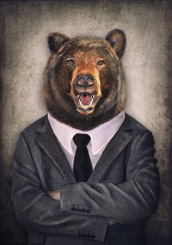 Corporate Beast: A Surreal Encounter premium reproduction