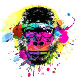Vivid Intelligence – Primate in Spectrum wall art