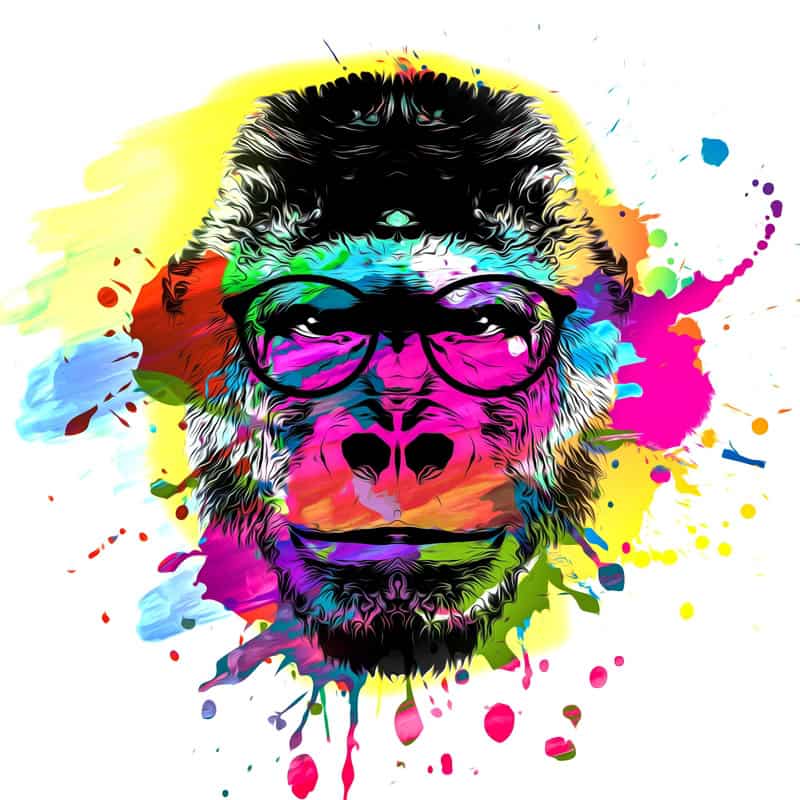 Vivid Intelligence – Primate in Spectrum premium reproduction