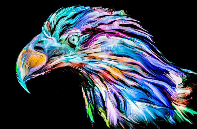 Vibrant Majesty: The Kaleidoscope Eagle premium reproduction