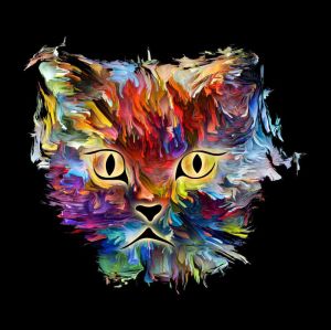 Prismatic Feline Visage wall art