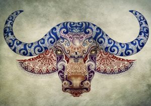 Majestic Buffalo: A Kaleidoscope of Patterns wall art