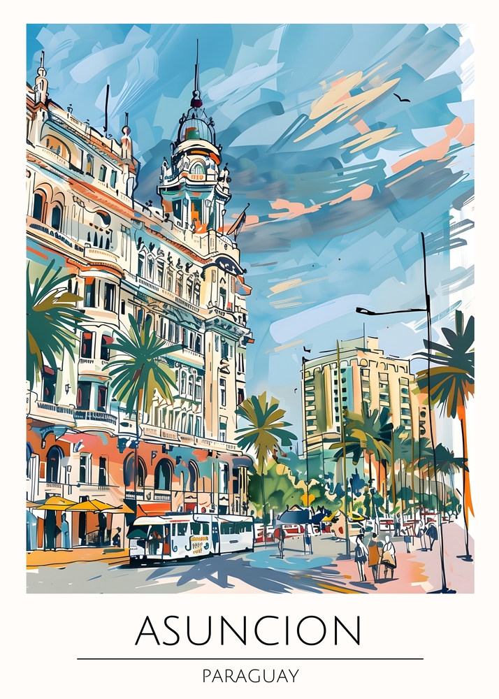 Captivating Asuncion: Urban Elegance in Paraguay premium reproduction
